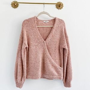 Madewell Beresford Wrap-Front Pullover Wool Sweater